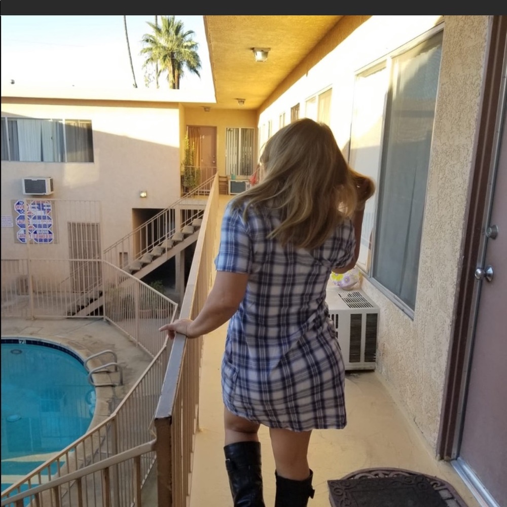 Lucky brand plaid shirt dress size M